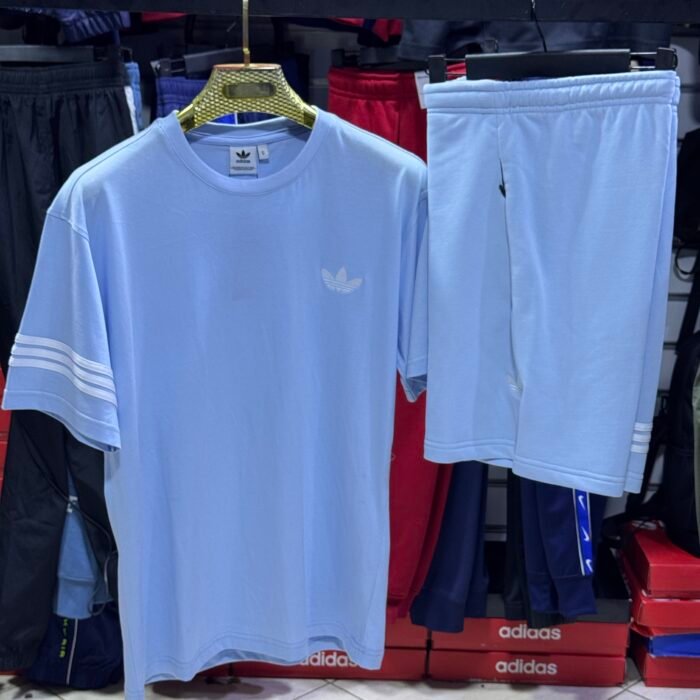 Ensemble Short Adidas - Bleu Ciel